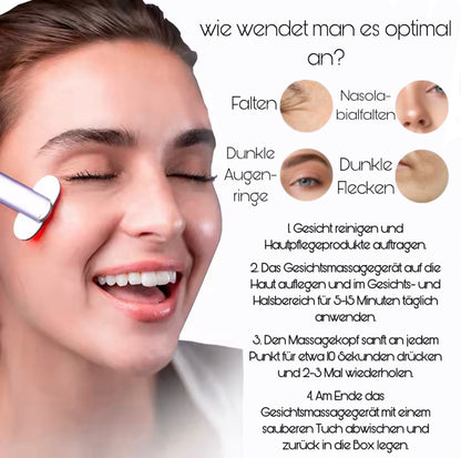 Skincare: Gerät mit Rotlicht-Therapie, Gesichtsmassage & Wärme - 4 in 1